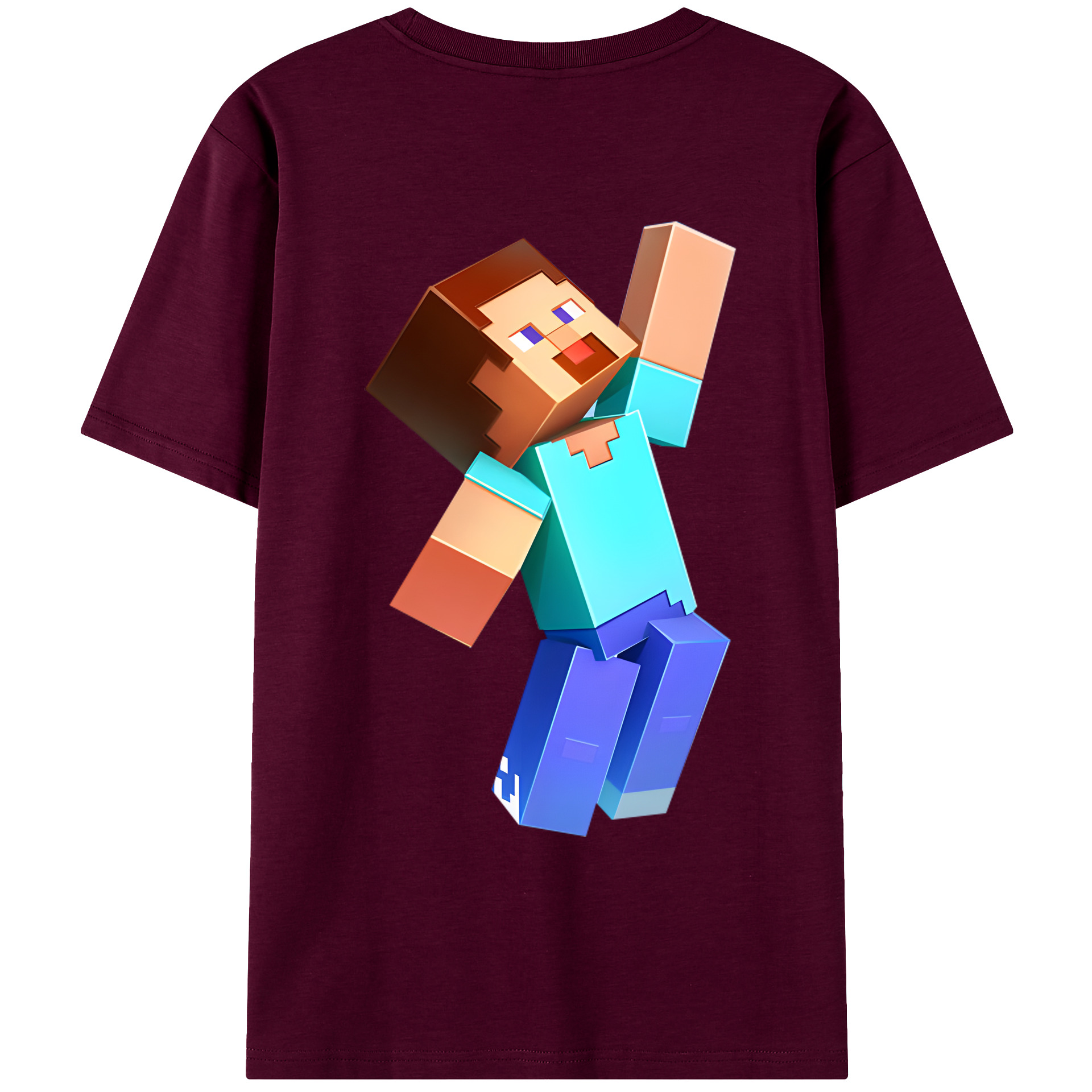 （画像用） マインクラフト ブロックの世界 Minecraft MC Block world レディース半袖Tシャツ(バックプリント)